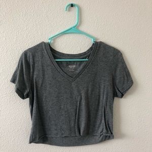 DIY cropped V-neck